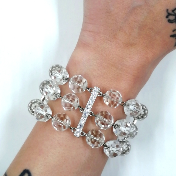 Swarovski Jewelry - Vintage 1980's Swarovski Crystal Three Strand Bracelet